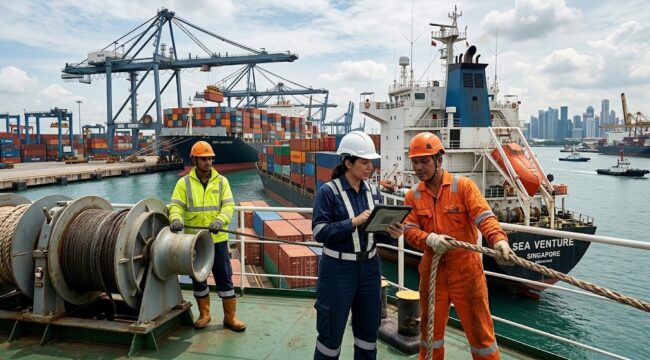 Ilustrasi Pekerja Maritim.